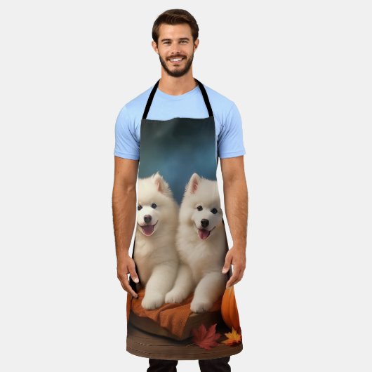 Samoyed Puppy Autumn Delight Pumpen Schürze (Getragen)