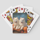 Samoyed Puppy Autumn Delight Pumpen Spielkarten (Rückseite)