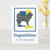 Samoyed Puppy Dog Glückwunsch Grußkarte Karte (Gelbe Blume)