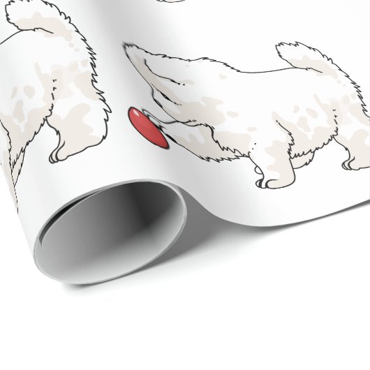 Samoyed Puppy Geschenkpapier (Rolleneckpunkt)