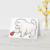 Samoyed Puppy Karte (Gelbe Blume)