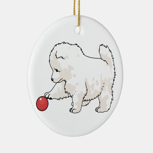 Samoyed Puppy Keramik Ornament (Rechts)