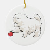 Samoyed Puppy Keramik Ornament (Vorne)