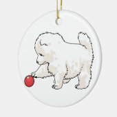 Samoyed Puppy Keramik Ornament (Links)