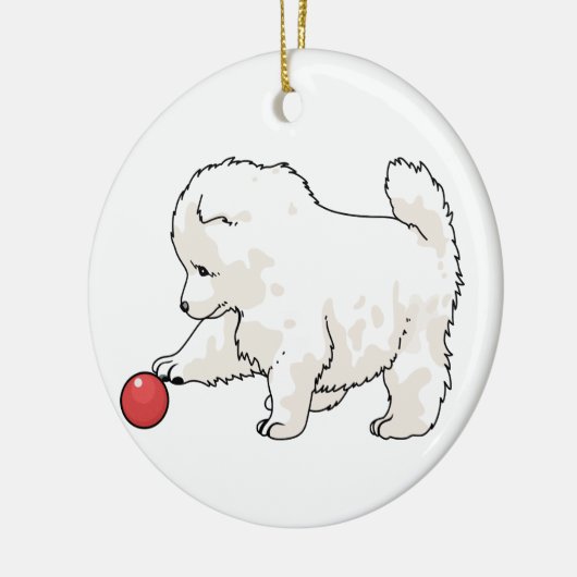 Samoyed Puppy Keramik Ornament (Links)