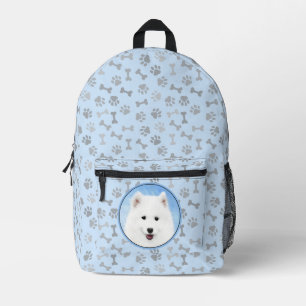 Samoyed Puppy Malerei - Niedliche Original Dog Art Bedruckter Rucksack