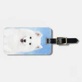 Samoyed Puppy Malerei - Niedliche Original Dog Art Gepäckanhänger (Vorderseite horizontal)