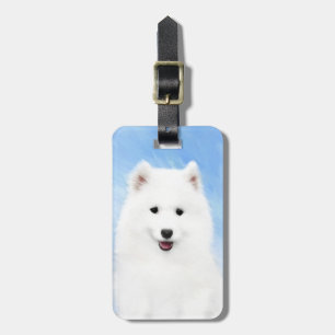 Samoyed Puppy Malerei - Niedliche Original Dog Art Gepäckanhänger