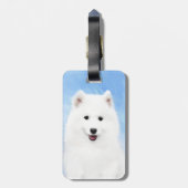 Samoyed Puppy Malerei - Niedliche Original Dog Art Gepäckanhänger (Rückseite vertikal)