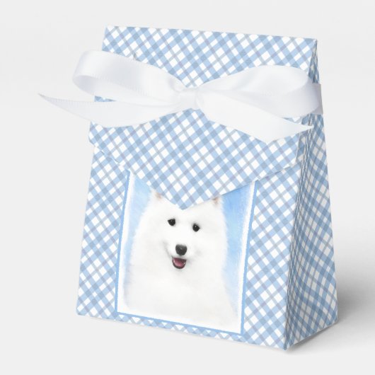 Samoyed Puppy Malerei - Niedliche Original Dog Art Geschenkschachtel (Vorderseite)