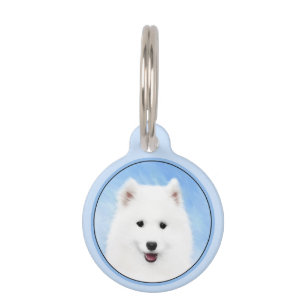 Samoyed Puppy Malerei - Niedliche Original Dog Art Haustiermarke