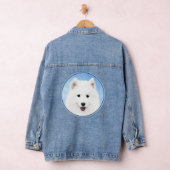 Samoyed Puppy Malerei - Niedliche Original Dog Art Jeansjacke (Hangar)