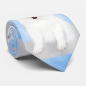 Samoyed Puppy Malerei - Niedliche Original Dog Art Krawatte (Gerollt)