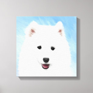 Samoyed Puppy Malerei - Niedliche Original Dog Art Leinwanddruck
