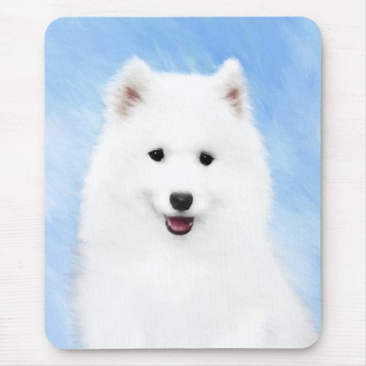 Samoyed Puppy Malerei - Niedliche Original Dog Art Mousepad (Vorne)