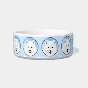 Samoyed Puppy Malerei - Niedliche Original Dog Art Napf