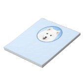 Samoyed Puppy Malerei - Niedliche Original Dog Art Notizblock (Rotiert)