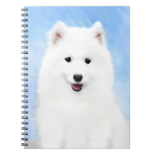 Samoyed Puppy Malerei - Niedliche Original Dog Art Notizblock