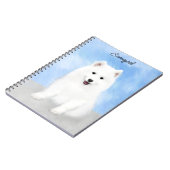 Samoyed Puppy Malerei - Niedliche Original Dog Art Notizblock (Linke Seite)