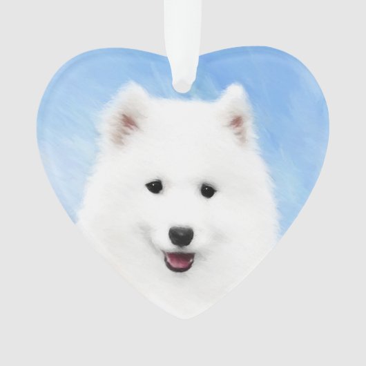 Samoyed Puppy Malerei - Niedliche Original Dog Art Ornament (Vorderseite)