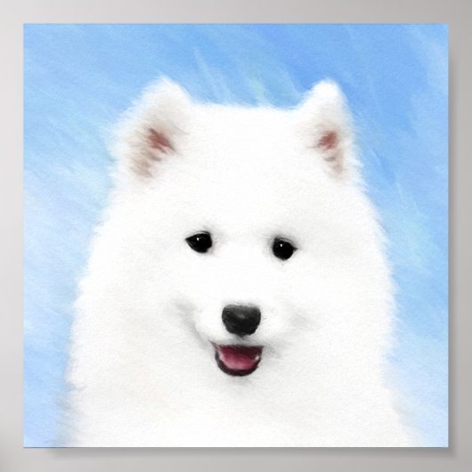 Samoyed Puppy Malerei - Niedliche Original Dog Art Poster (Vorne)