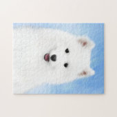 Samoyed Puppy Malerei - Niedliche Original Dog Art Puzzle (Horizontal)