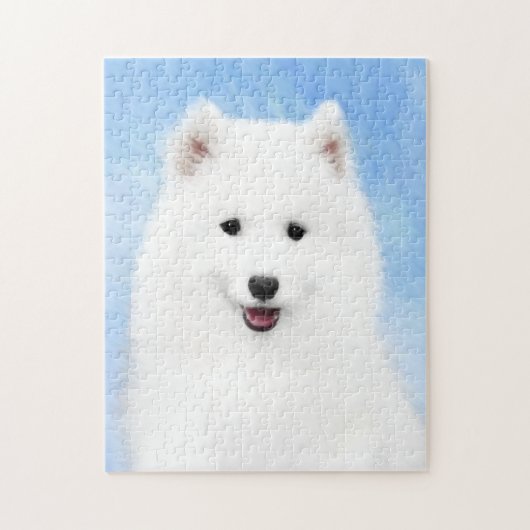 Samoyed Puppy Malerei - Niedliche Original Dog Art Puzzle (Vertikal)