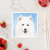 Samoyed Puppy Malerei - Niedliche Original Dog Art Serviette (Beispiel)
