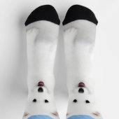 Samoyed Puppy Malerei - Niedliche Original Dog Art Socken (Oben)