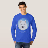 Samoyed Puppy Malerei - Niedliche Original Dog Art T-Shirt (Vorne ganz)