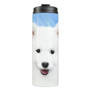Samoyed Puppy Malerei - Niedliche Original Dog Art Thermosbecher