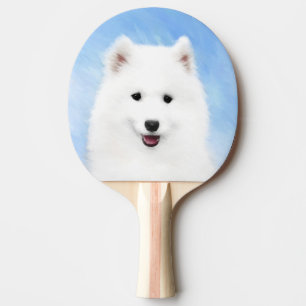 Samoyed Puppy Malerei - Niedliche Original Dog Art Tischtennis Schläger
