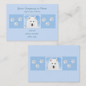 Samoyed Puppy Malerei - Niedliche Original Dog Art Visitenkarte (Vorne/Hinten)