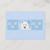Samoyed Puppy Malerei - Niedliche Original Dog Art Visitenkarte (Rückseite)