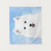 Samoyed Puppy Malerei - Niedliche Original Dog Art Wandteppich (Vorderseite)