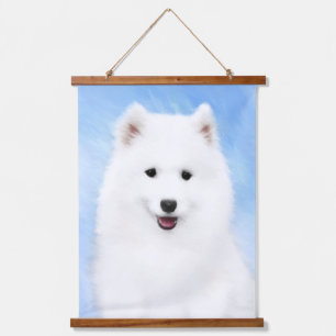 Samoyed Puppy Malerei - Niedliche Original Dog Art Wandteppich Mit Holzrahmen