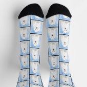 Samoyed Puppy Malerei White Niedlich Original Dog Socken (Oben)