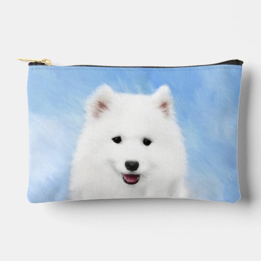 Samoyed Puppy Malerei White Niedlich Original Dog Zubehörtasche (Vorderseite)