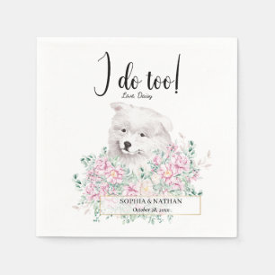 Samoyed Puppy Wedding Cocktail Napkins Serviette