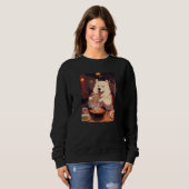 Samoyed Ramen Funny Dog japanisches Essen Sweatshirt (Vorne ganz)