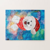 Samoyed Rasse Hund Weihnachten Puzzle (Horizontal)
