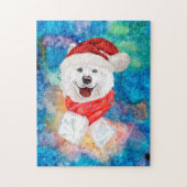 Samoyed Rasse Hund Weihnachten Puzzle (Vertikal)