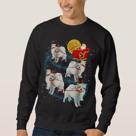 Samoyed Reindeer Christmas Lights Pajama Sweatshirt (Vorderseite)