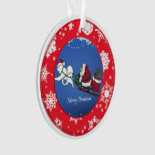 Samoyed "Rentier" Weihnachtsmannschaft Ornament (Vorderseite)