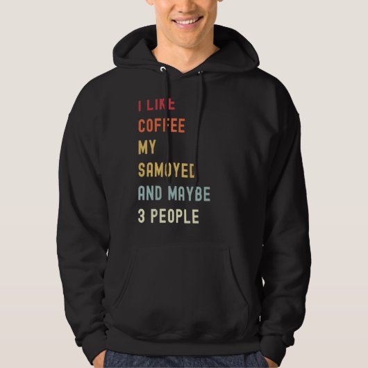 Samoyed Retro Hund und Kaffee Hoodie (Vorderseite)