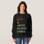 Samoyed Retro Hund und Kaffee Sweatshirt (Vorne ganz)