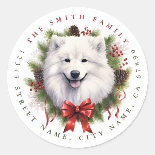 Samoyed Round Stickers (Vorderseite)