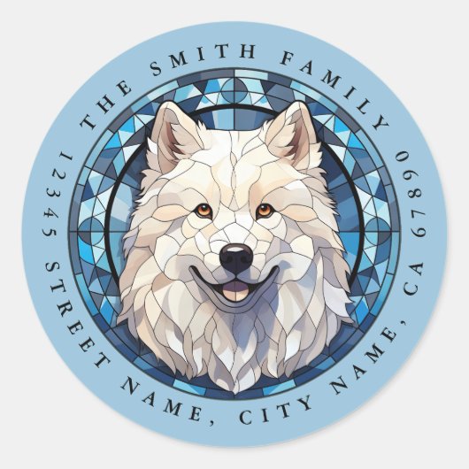 Samoyed Round Stickers (Vorderseite)