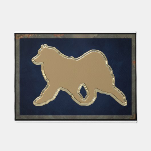 Samoyed-rutschfester Gummi 18" x 24" Tür-Matte Fußmatte (Vorderseite)