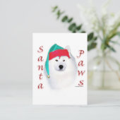 Samoyed Santa Paws Feiertagspostkarte (Stehend Vorderseite)